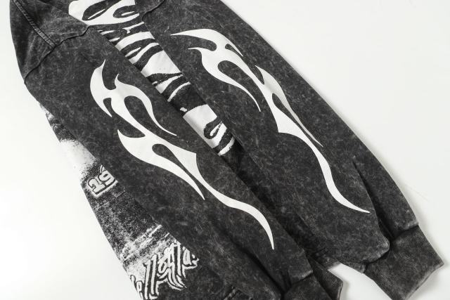 Devil's Eye Print Washed Version Long Sleeve T-Shirt 2 colors 28709905