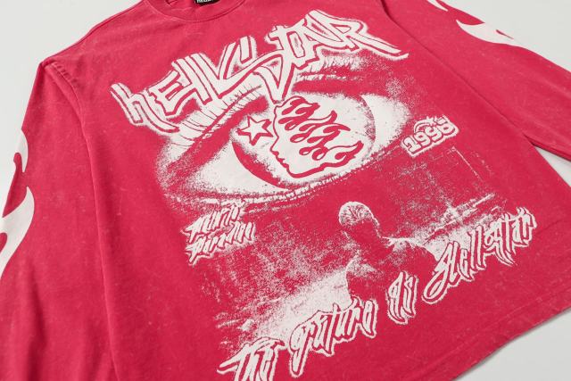 Devil's Eye Print Washed Version Long Sleeve T-Shirt 2 colors 28709905