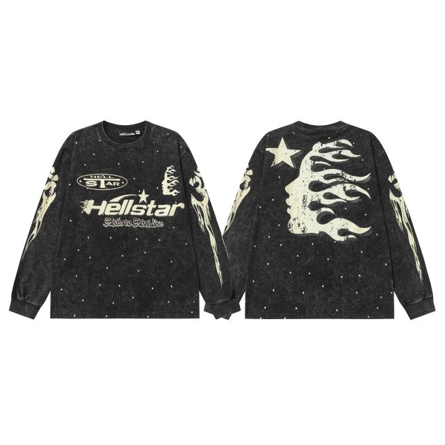 Logo Print Washed Version Long Sleeve T-Shirt 2 colors 28709894