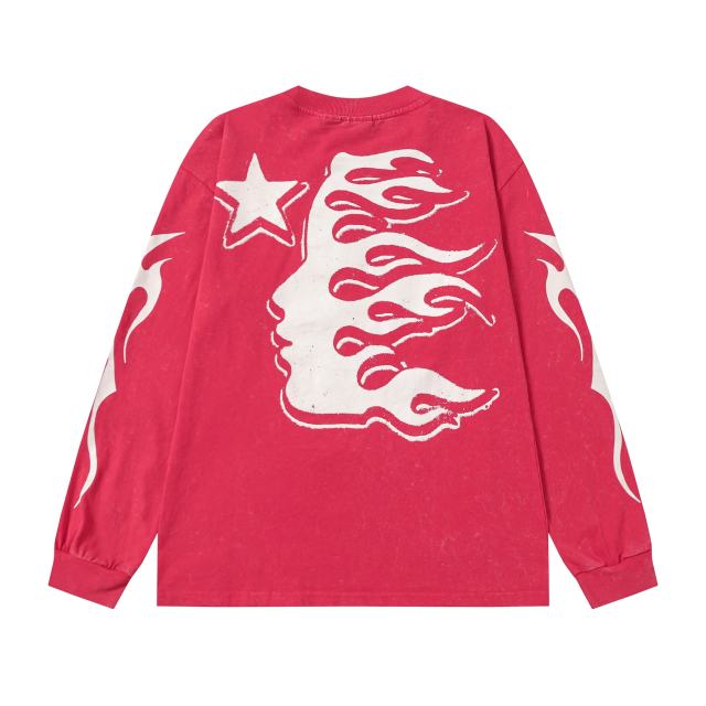 Devil's Eye Print Washed Version Long Sleeve T-Shirt 2 colors 28709905