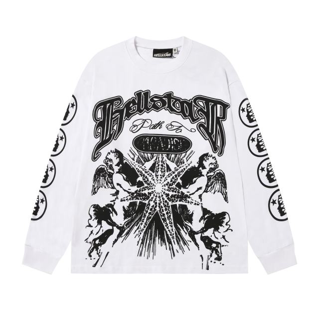 Seven-point Star Angel Print Long Sleeve T-Shirt 2 colors 28704408
