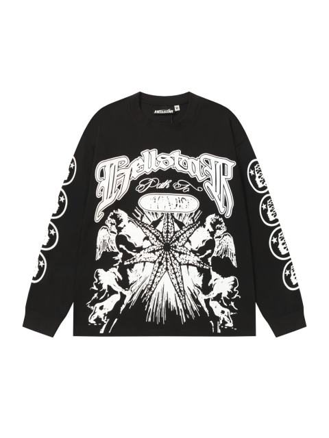 Seven-point Star Angel Print Long Sleeve T-Shirt 2 colors 28704408