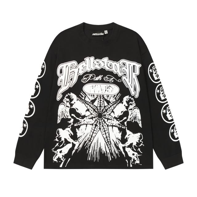 Seven-point Star Angel Print Long Sleeve T-Shirt 2 colors 28704408