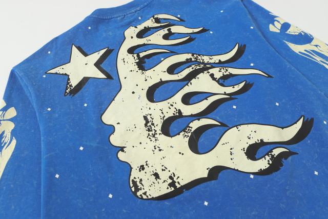 Logo Print Washed Version Long Sleeve T-Shirt 2 colors 28709894