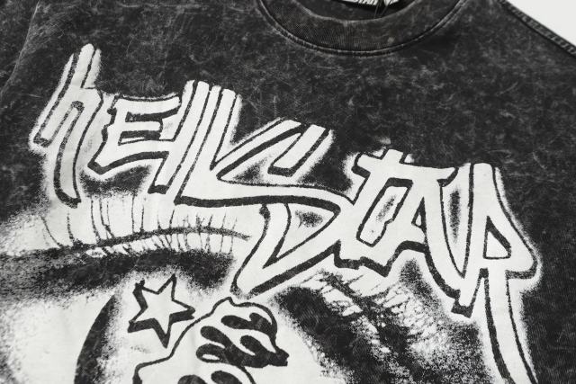 Devil's Eye Print Washed Version Long Sleeve T-Shirt 2 colors 28709905