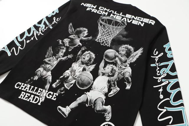 Angel Children Basketball Game Print Long Sleeve T-Shirt 2 colors 28704410