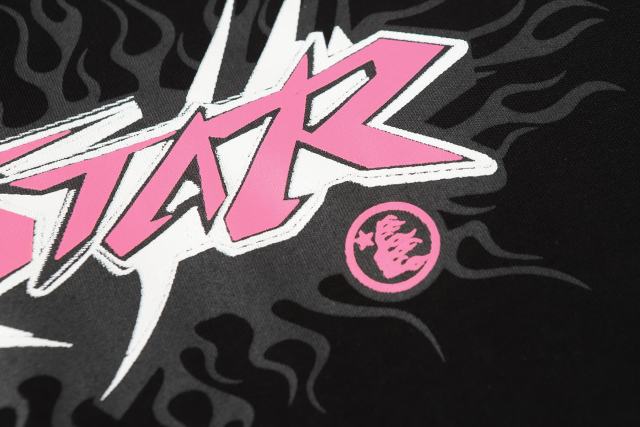 Pink Logo Black Flame Print Long Sleeve T-Shirt 2 colors 28704411