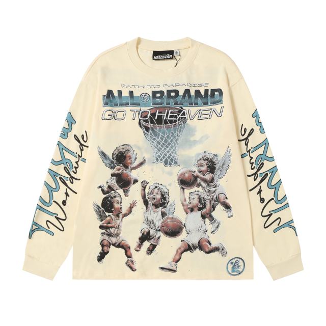 Angel Children Basketball Game Print Long Sleeve T-Shirt 2 colors 28704410