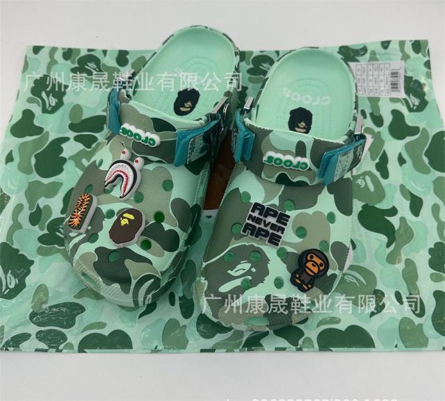 Bape x Cro*s Clogs Camo Sandals Men Women Size 4-11 Green