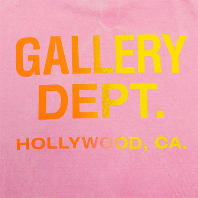 1:1 Quality Pocket Gradient Letter Pink T-shirt