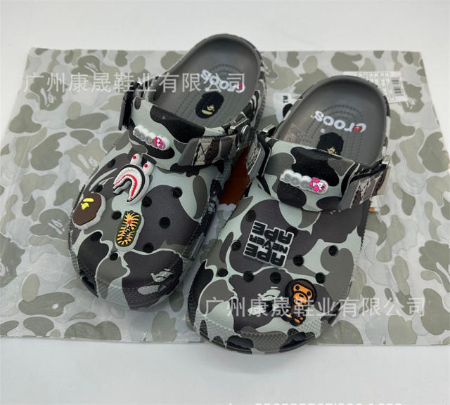 Bape x Cro*s Clogs Camo Sandals Men Women Size 4-11 Purple