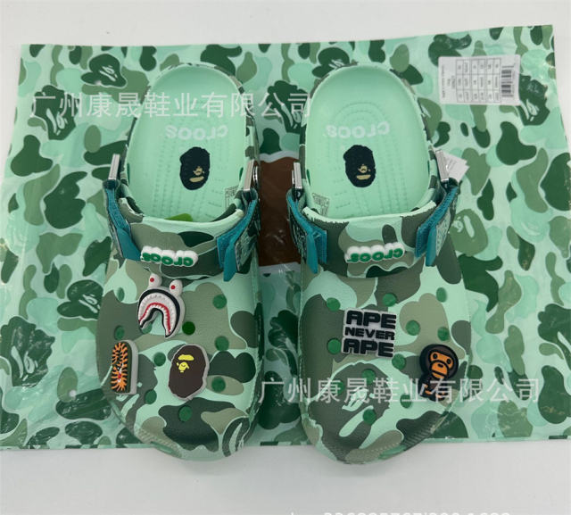 Bape x Cro*s Clogs Camo Sandals Men Women Size 4-11 Green