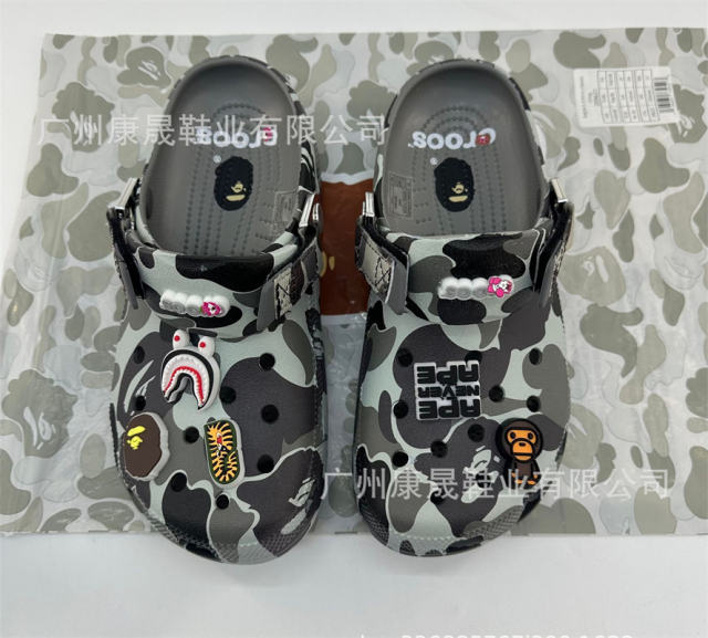 Bape x Cro*s Clogs Camo Sandals Men Women Size 4-11 Purple