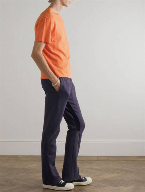 1:1 Top Quality Navy Blue French Letter Patchwork Pants
