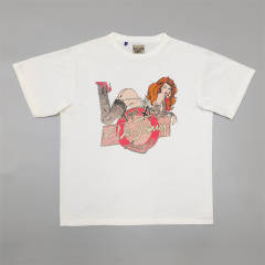 1:1 Quality Embroidered Women Logo Pink T-shirt