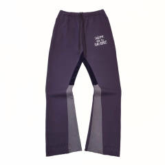 1:1 Top Quality Navy Blue French Letter Patchwork Pants