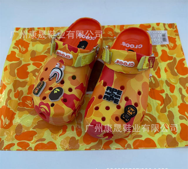 Bape x Cro*s Clogs Camo Sandals Men Women Size 4-11 Yellow