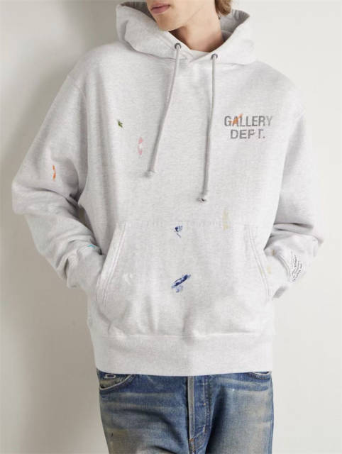 1:1 Quality GD Black Letter Hand-Painted Bleached Gray Hoodie