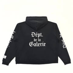 1:1 Quality GD Gothic White Letter Washed Black Hoodie