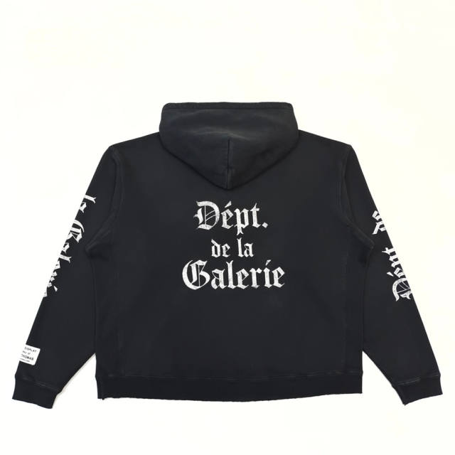 1:1 Quality GD Gothic White Letter Washed Black Hoodie