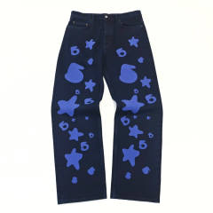 1:1 quality version Blue Star Washed Distressed Jeans