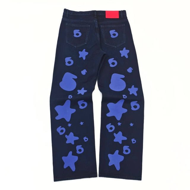 1:1 quality version Blue Star Washed Distressed Jeans