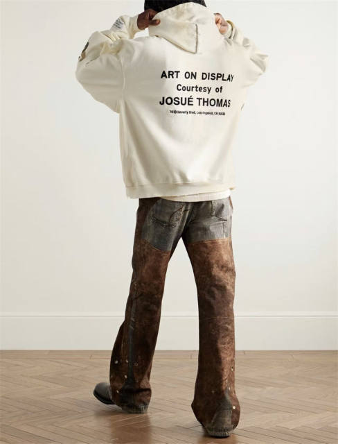 1:1 Quality GD Embroidered Hand-Painted G-Leather Hoodie