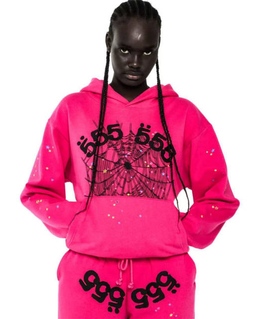 1:1 TOP Quality Black 555 Printed Hoodie & Pants Set