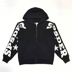 1:1 TOP Quality Silver-Hot-Stamped Letter Print Zipper Hoodie & Pants Set