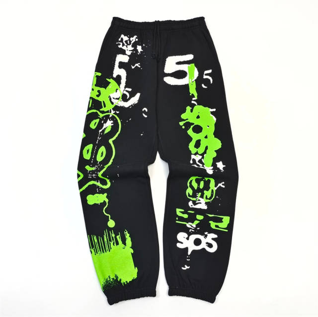 1:1 Quality Ray Doodle Print Hoodie & Pants Set