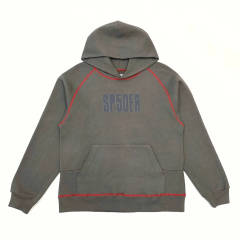 1:1 TOP Quality Red Stripe Letter Print Hoodie & Pants Set