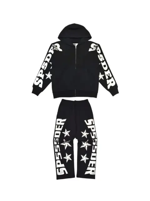 1:1 TOP Quality Silver-Hot-Stamped Letter Print Zipper Hoodie & Pants Set