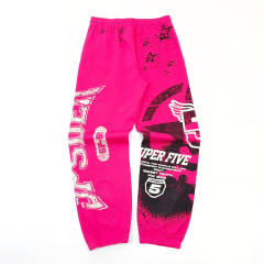 1:1 Quality Screen-Printed Slogan Hoodie & Pants Set