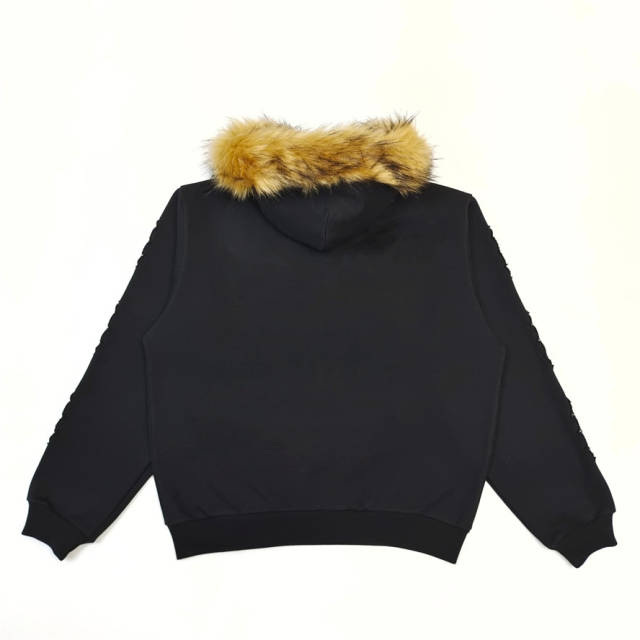 1:1 Top Quality Laser-Embroidered Fur Collar Jacket