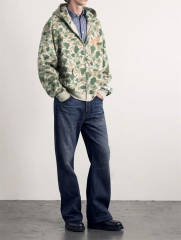 1:1 Top Quality Green Camouflage Orange French Print Hoodie & Pants Set