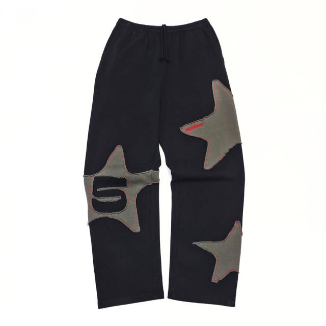 1:1 TOP Quality Star Patchworl Hoodie & Pants Set