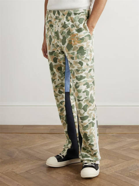 1:1 Top Quality Green Camouflage Orange French Print Hoodie & Pants Set