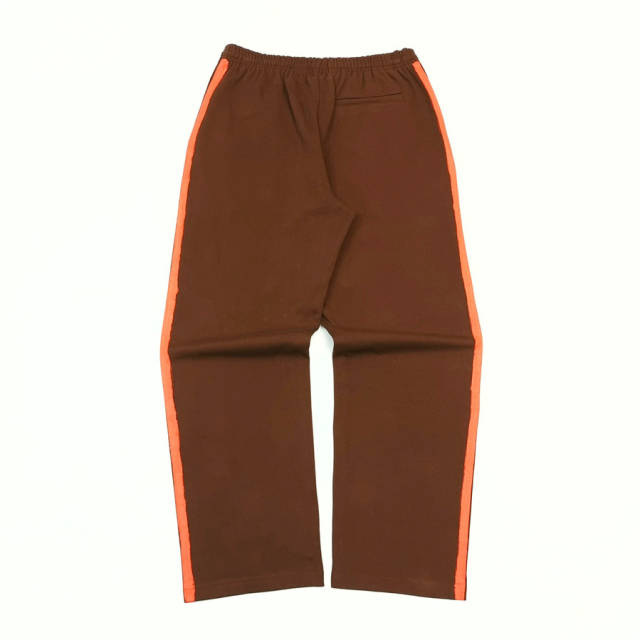 1:1 TOP Quality Orange Rhinestone Brown Hoodie & Pants Set