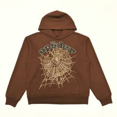 1:1 TOP Quality Rhinestone Brown Hoodie & Pants Set