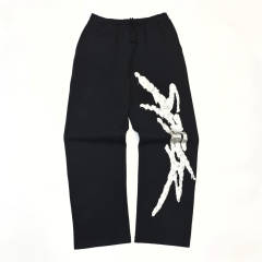 1:1 TOP Quality White Rhinestone Brown Hoodie & Pants Set