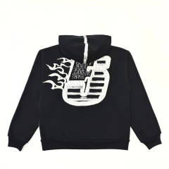 1:1 TOP Quality White Rhinestone Brown Hoodie & Pants Set