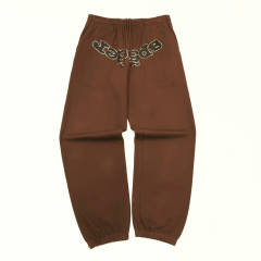 1:1 TOP Quality Rhinestone Brown Hoodie & Pants Set