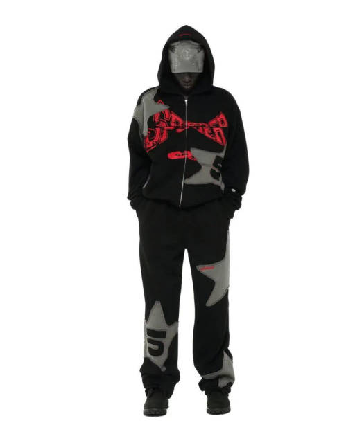 1:1 TOP Quality Star Patchworl Hoodie & Pants Set