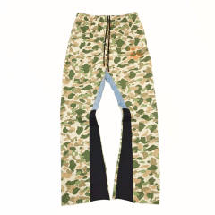 1:1 Top Quality Green Camouflage Orange French Print Hoodie & Pants Set