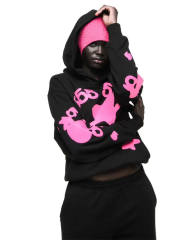 1:1 TOP Quality Pink 555 Printed Hoodie & Pants Set