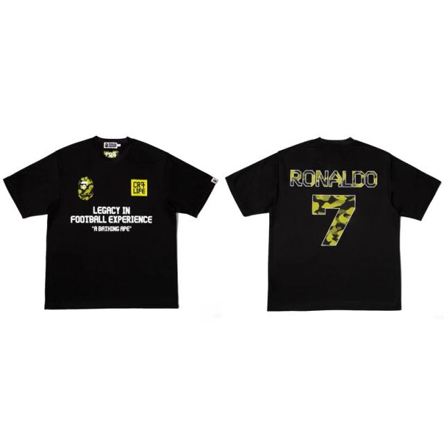 Bape Ronaldo 7 Football Legacy T-Shirt Black White