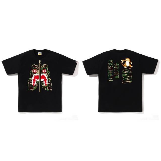 Bape Tiger Camo T-Shirt Black White