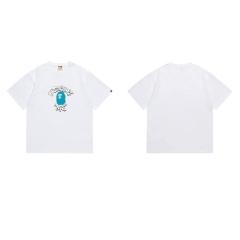Bape Blue Logo T-Shirt Black White