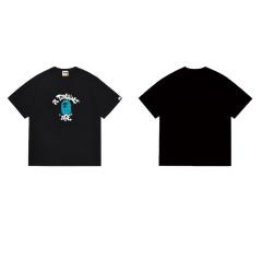 Bape Blue Logo T-Shirt Black White