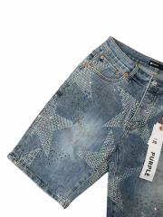 1:1 quality version Five-Pointed Star Galaxy Rhinestone Denim Shorts 2 colors 28920230
